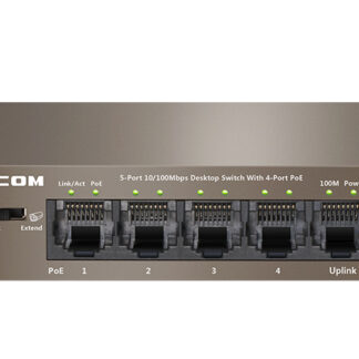 IP-Com Switch Poe 5-Port 10/100 250m surveillance 4 PoE 15.5w/port PSU 63W