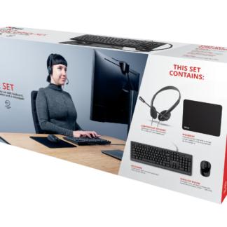 Trust KB+Mouse+Headset+Mousepad 4-in-1 Home Office Set