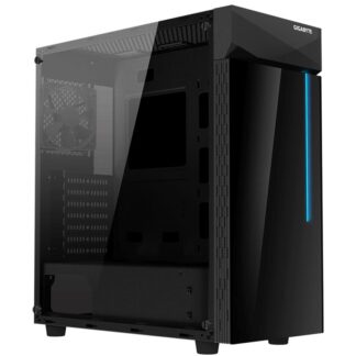 Gigabyte Case C200 Glass ATX Mid Tower Mini-ITX/m-ATX/ATX 2xUSB 3.0 RGB LED Switch Reset Button Audio In&Out Black w/out PSU