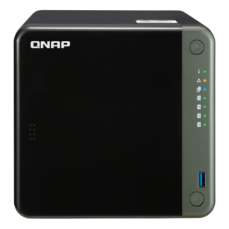 QNAP NAS Tower 4-Bay Intel Celeron quad-core 2.0GHz (up to 2.7GHz) 4GB DDR4  RAM )  2 x 2.5GbE 4K HDMI 2.0 60Hz 5 x USB ports Virtualization Surveillance with QVR Pro & Surveillance Station