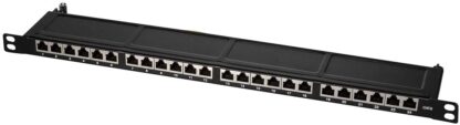 Logilink Patch Panel Cat.6 24 ports shielded only 0.5U 19 inch rack mount Black - Image 2