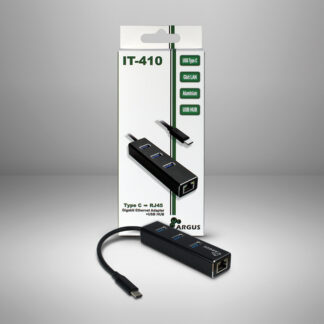 USB-C HUB 3Port Inter-Tech Argus IT-410 1x RJ45 Gigabit Lan passive Black 88885440