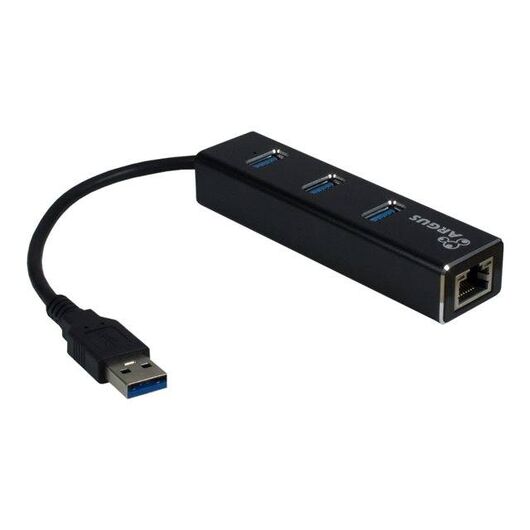 USB USB3.0 HUB 3Port Inter-Tech Argus IT-310 1x RJ45 Gigabit Lan Black 88885439