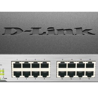 D-Link Unmanaged Switch 16 Port 10/100 Mbps and 2 Port SFP Combo 8 Port PoE Max budget 80W 802.3af DES-1018P