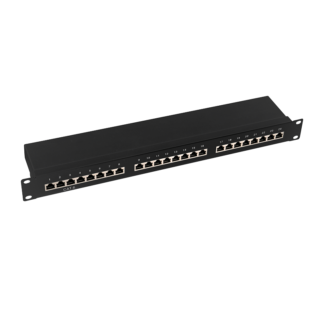 LOGILINK PATCH PANEL. CAT 6 19". 24 X RJ45 STP. BLACK NP0048