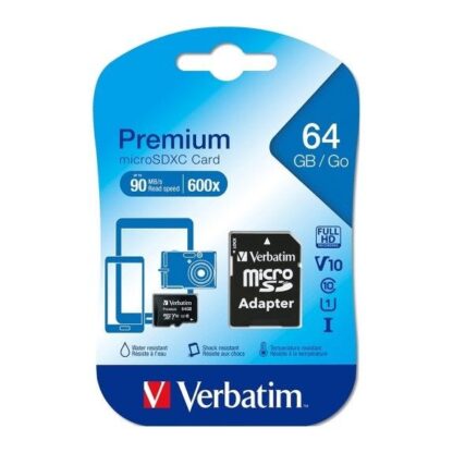 VERBATIM MICRO SDXC CARD 64GB. CLASS 10. INCL. ADAPTER 44084 - Image 2