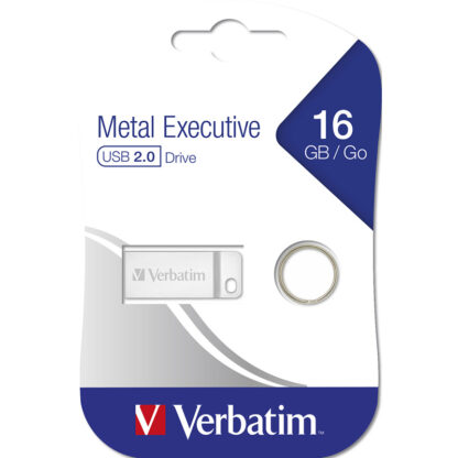 VERBATIM FLASH DRIVE USB 16GB. METAL EXECUTIVE. SILVER 98748 - Image 2