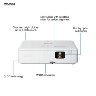 Epson VP CO-W01 3LCD WXGA 3000 lumen 16:10 6000h HDMI 1.4 USB 2.0-A V11HA86040