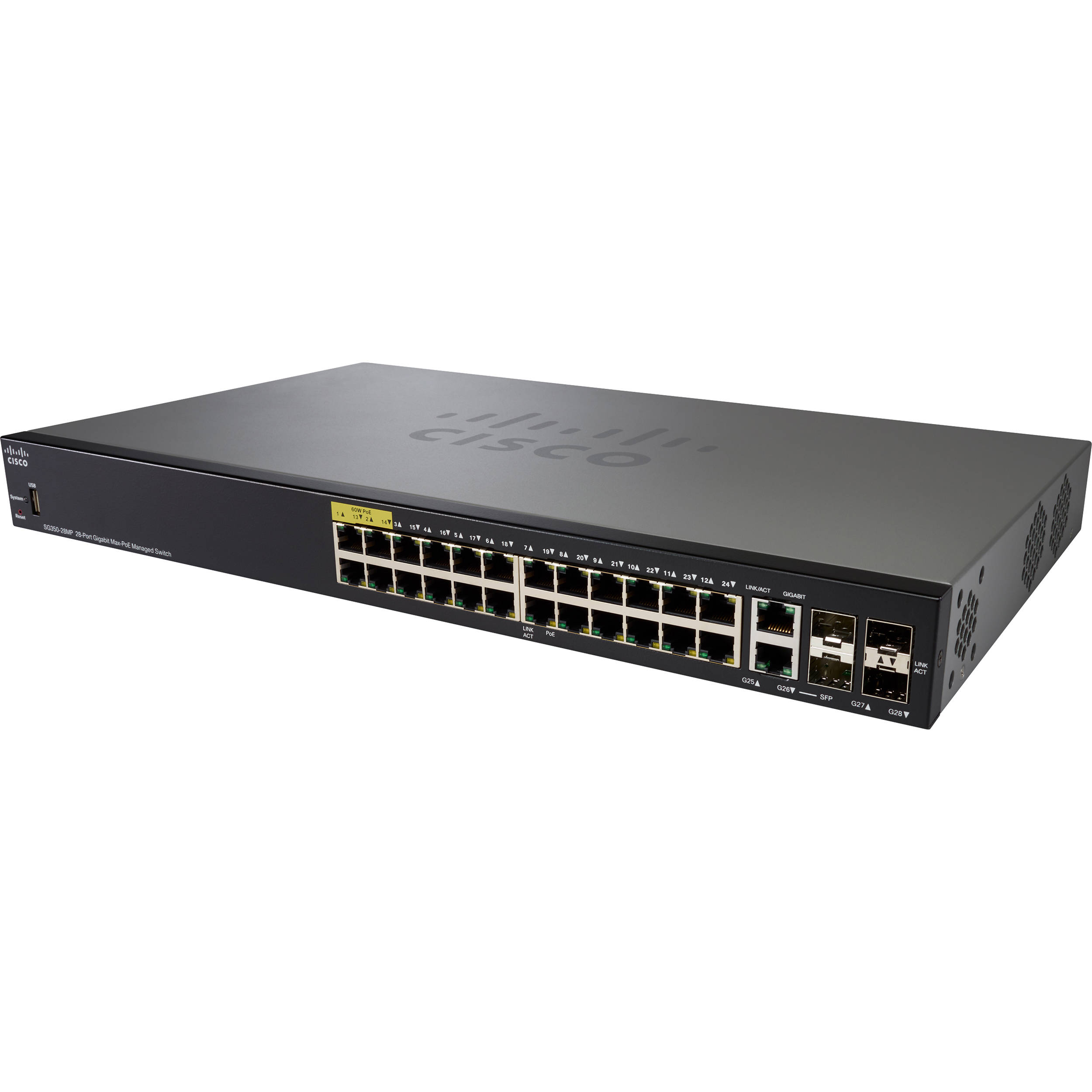 CISCO MANAGED SWITCH. SG350-28 28-PORT GIGABIT