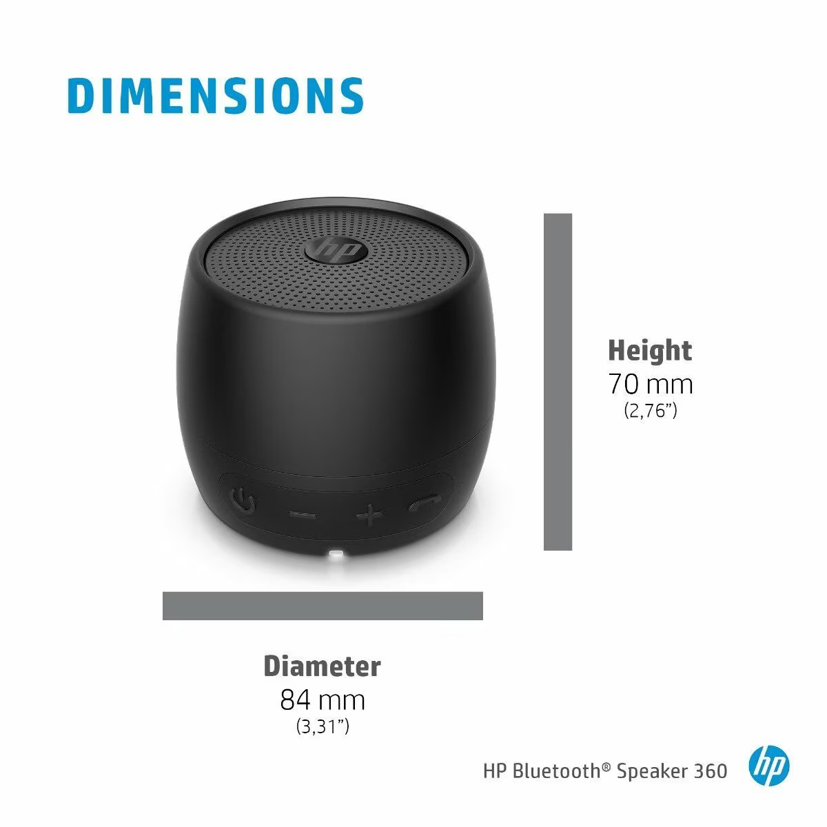 HP Speaker 360 Bluetooth Black 2D799AA - immagine 3
